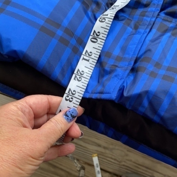 NEW RARE Authentic Juicy Couture Black Label Puffer Ski Coat Blue Tartan Down - Picture 6 of 16